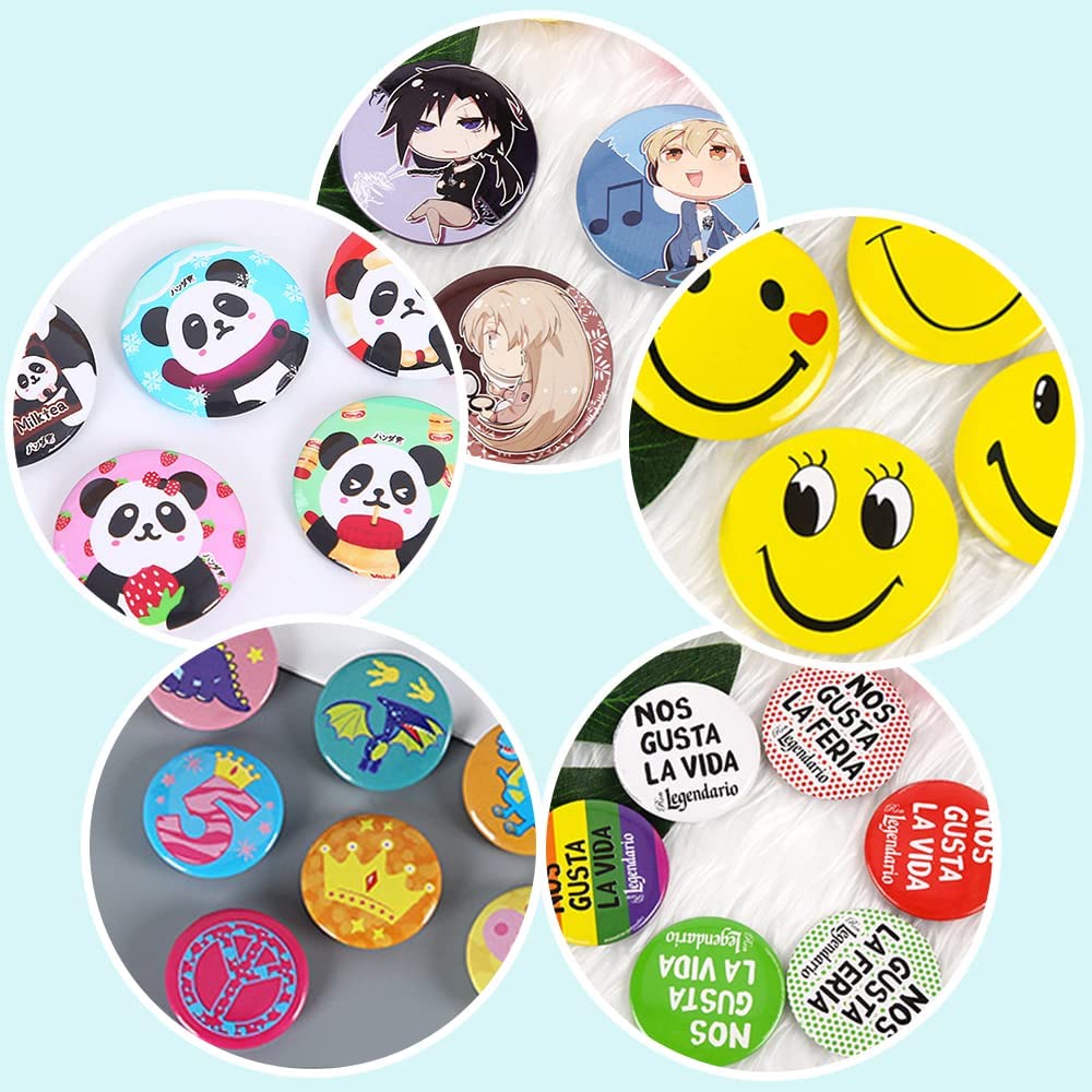 100 Sets 75mm(3 inch) Suppies for Pin Button Maker Machine , Includes Metal Cover, Plastic Button Back Cover, Clear Film&Blank Paper