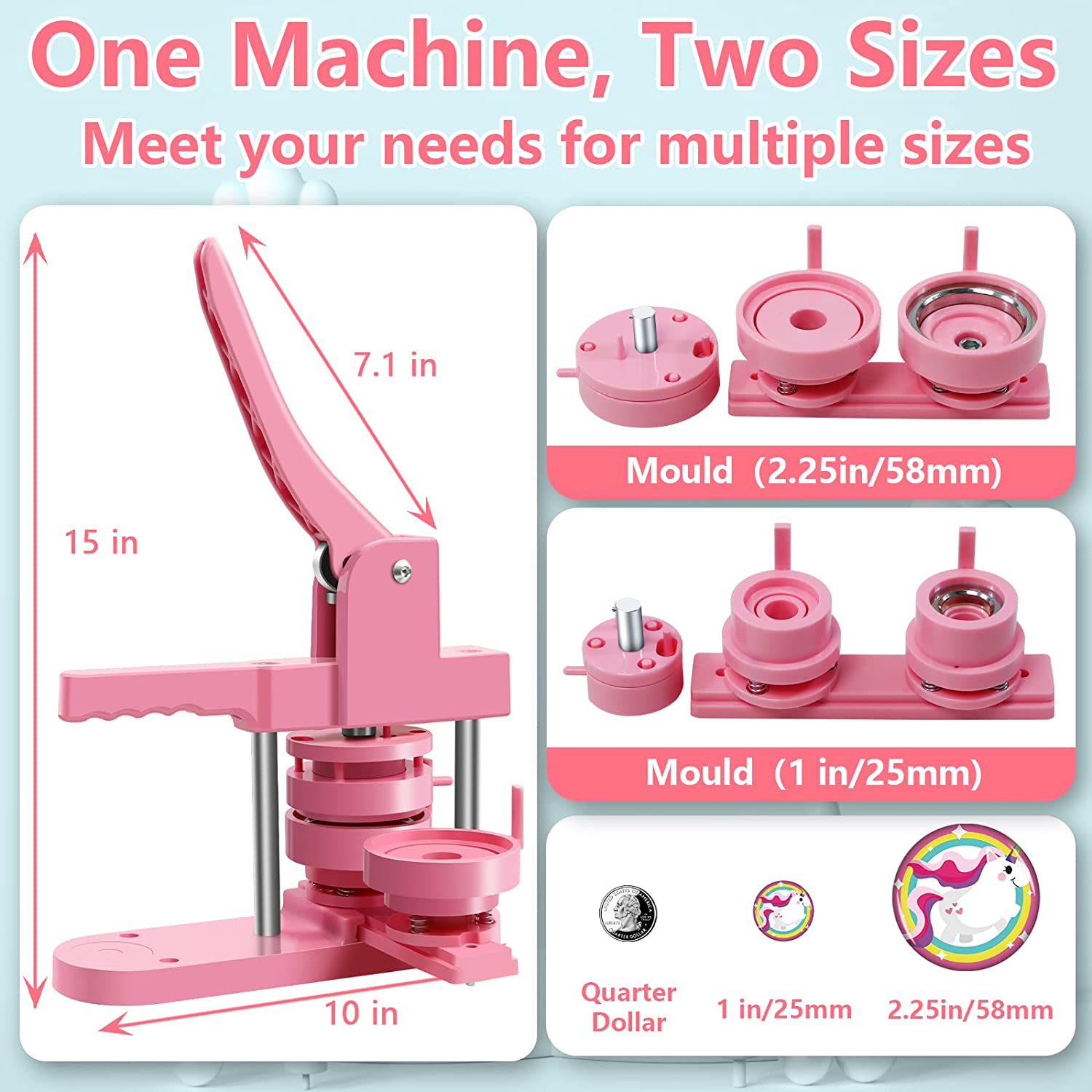 MR.R 58MM Knop Maker Machine Knop Maker Gemakkelijk DIY Pin Maker Machine (Blauw MR.R 58MM Knop Maker Machine Knop Maker Gemakkelijk DIY Pin Maker Machine (Blauw
