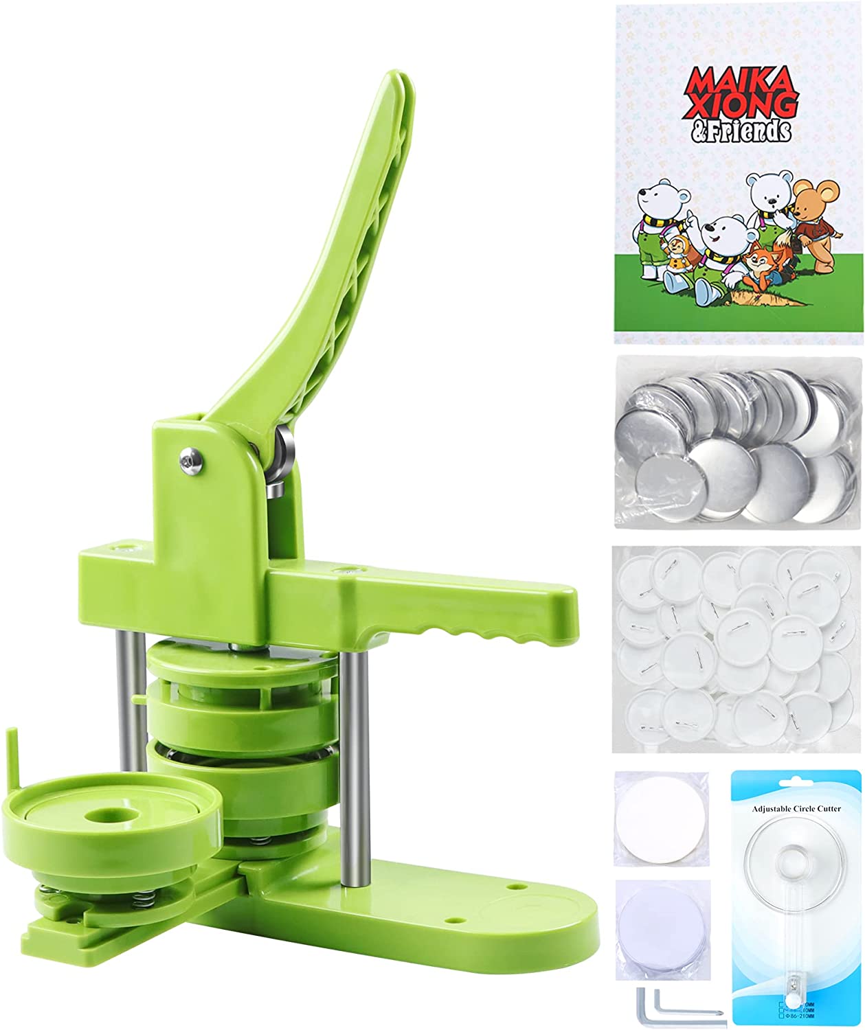 Round Pin Button Making Machine DIY Button Maker Machine, 75mm(3 inch) Pin Button Maker Press Machine ...